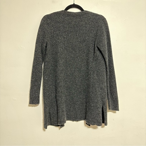 ATM Cashmere Open Front Cardigan Sweater in Grey Donegal - Picture 6 of 7